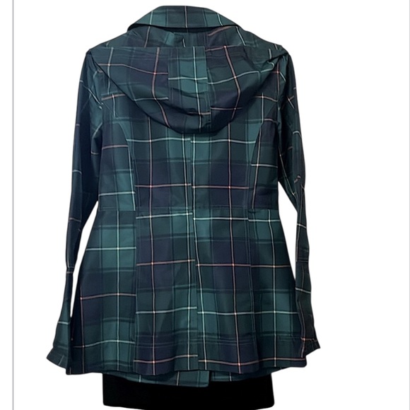 Hurley Lightweight Double Breasted Plaid Mid Length Trench Coat Sz M - Picture 2 of 12